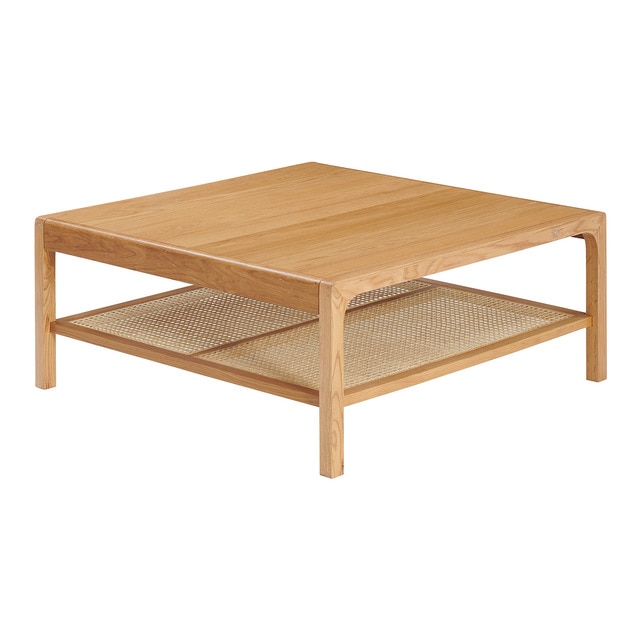 Mesa de centro de madera de roble y mimbre Sand El Corte Inglés