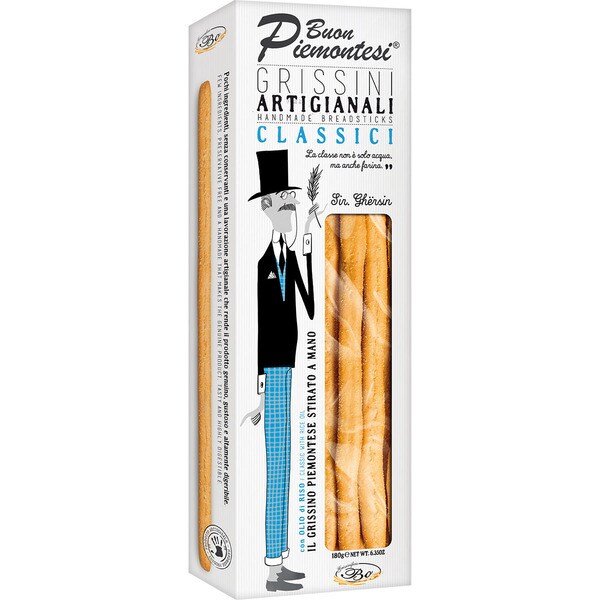 BUON PIAMONTESI grissinis artesanales clásicos hechos a mano estuche 180 g