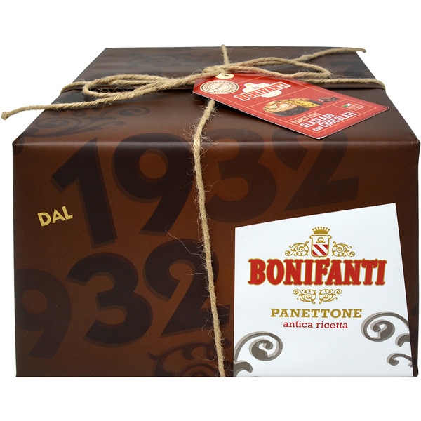 BONIFANTI 1932 panettone glaseado con chocolate estuche 1 kg