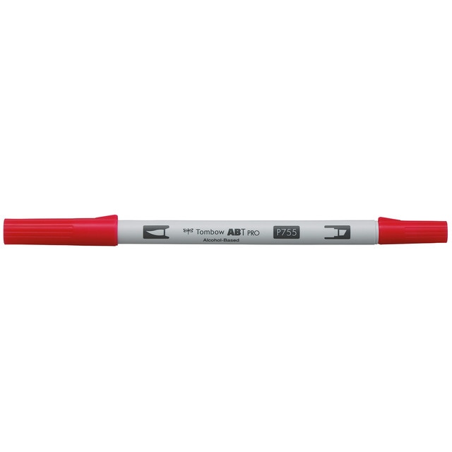 Rotulador Dual Brush ABT PRO Base Alcohol Doble Punta Tombow Rubine Red 755.