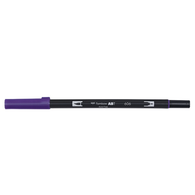 Rotulador Dual Brush ABT Doble Punta Acuarelable Tombow Violet 606.