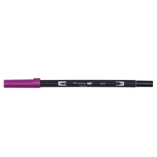 Rotulador Dual Brush ABT Doble Punta Acuarelable Tombow Purple 665.