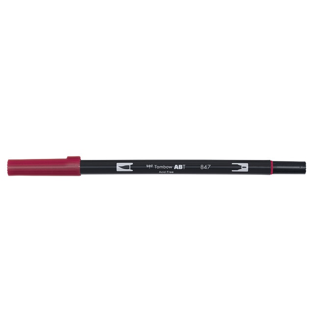 Rotulador Dual Brush ABT Doble Punta Acuarelable Tombow Crimson 847.