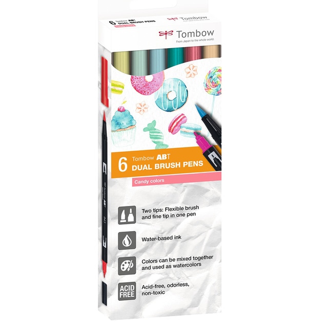 Estuche 6 Rotuladores ABT Tombow Colores Candy.
