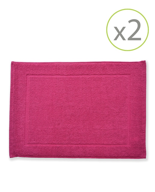 Pack de 2 alfombrines de baño de 45 x 65 cm fucsia