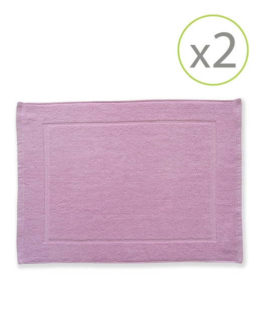 Pack de 2 alfombrines de baño de 45 x 65 cm malva