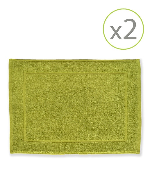 Pack de 2 alfombrines de baño de 43 x 65 cm verde