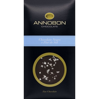 Annobon Chocolate Preto com Flor de Sal embalagem 80 g