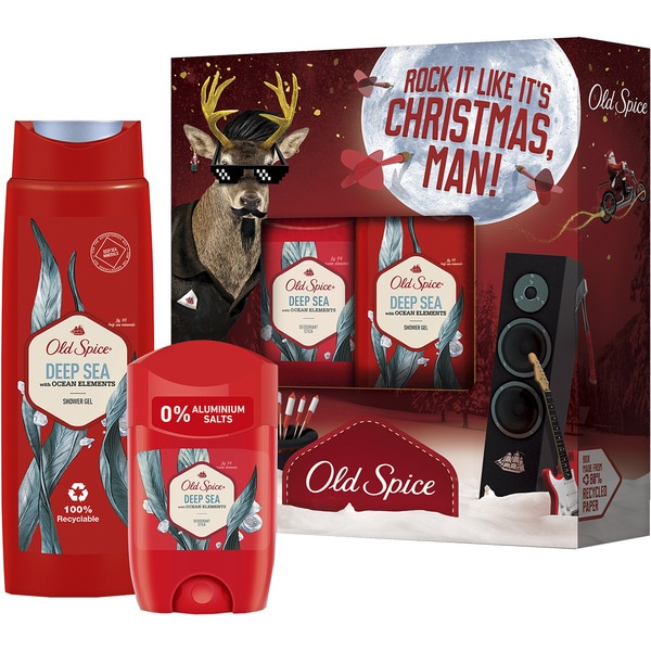 OLD SPICE Deep Sea pack con desodorante en stick envase 50 ml + gel de ducha frasco 400 ml