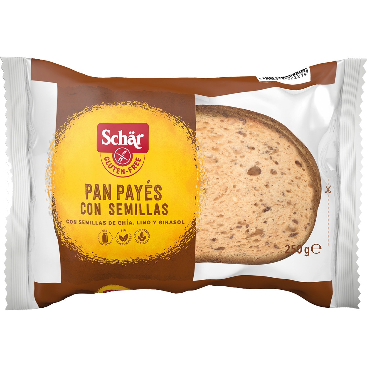 Pan payés con semillas de chía, lino y girasol sin gluten paquete 250 g
