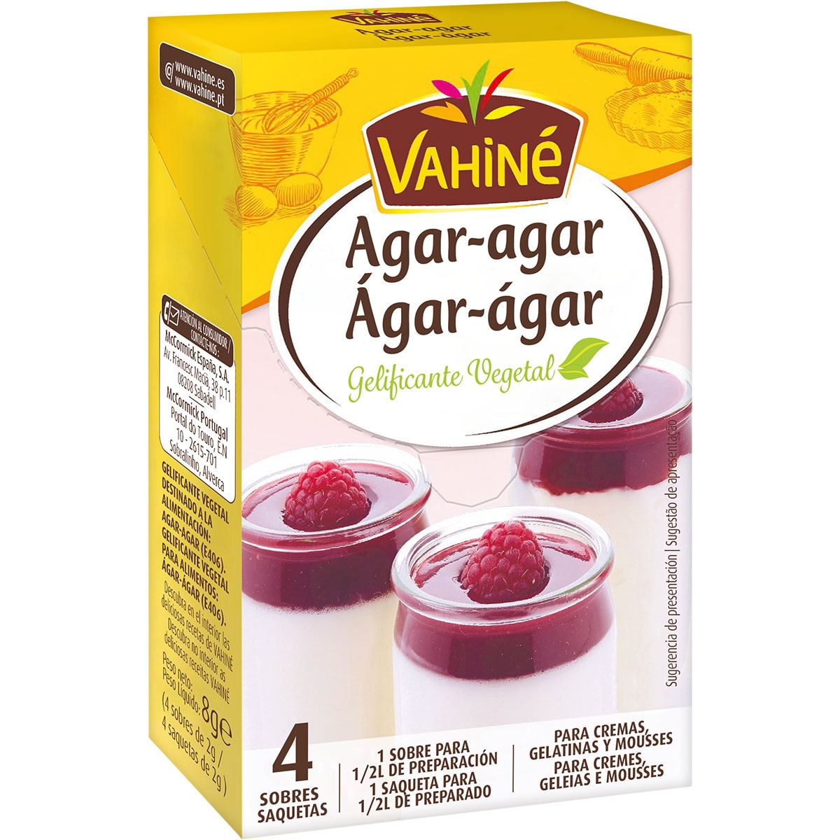 Agar- Agar gelificante vegetal 100% natural para cremas mousses gelatinas y helados