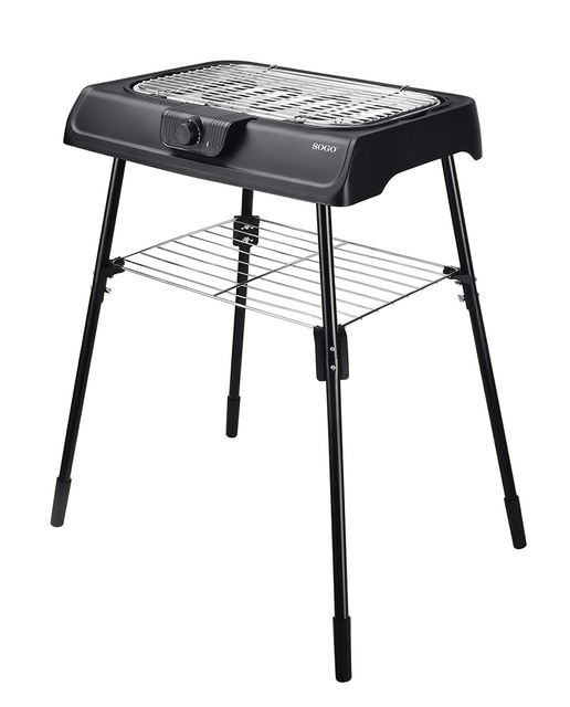 2 en 1 barbacoa grill de mesa y pie 200 w