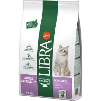 LIBRA Adult Sterilized pienso para gatos adultos esterilizados con pollo bolsa 3 kg