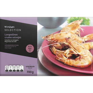 EL CORTE INGLES SELECTION Riesengarnele aus dem Wildfang, roh 10-15 Stück Karton 700 g netto Abtropfgewicht