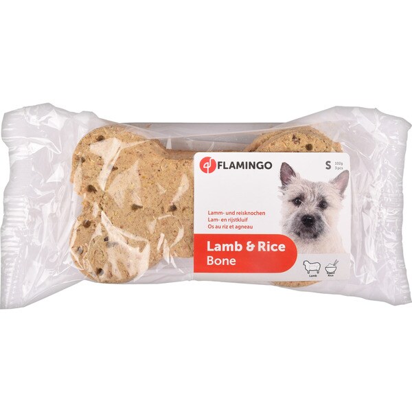 small dog biscuits 11 cm with lamb and rice 3 units 34 g