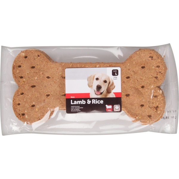 galleta para perros grandes 19 cm con cordero y arroz 2 unidades 70 g
