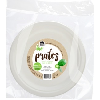 Big Home Pratos Biodegradável embalagem 10 unidades