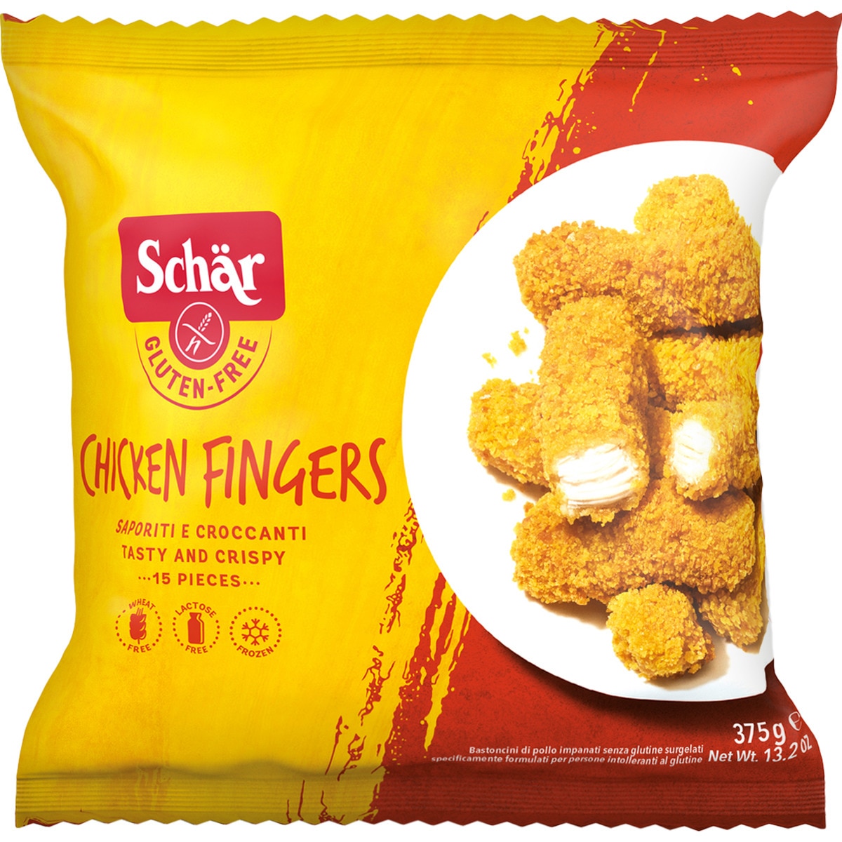Fingers de pollo sin gluten y sin lactosa envase 375 g · SCHAR