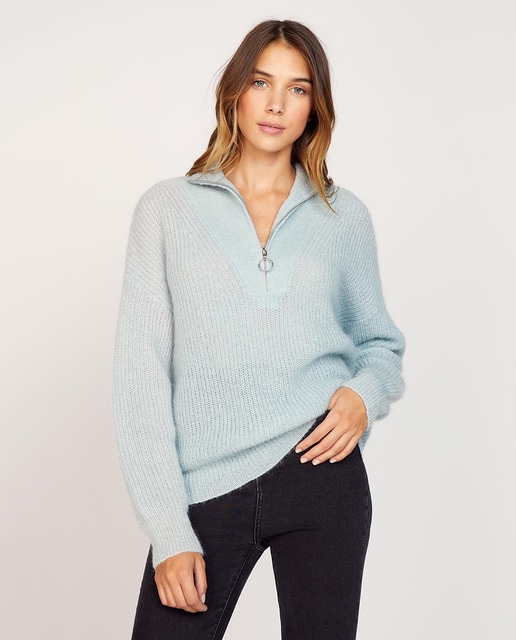 zip neck sweater women's