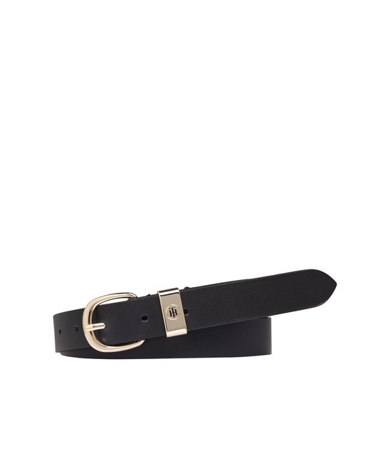 Cinturón de mujer Tommy Hilfiger de piel en negro