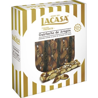 LACASA turrón guirlache de Aragón con almendra tostada al punto de caramelo con anises estuche 240 g Calidad Suprema