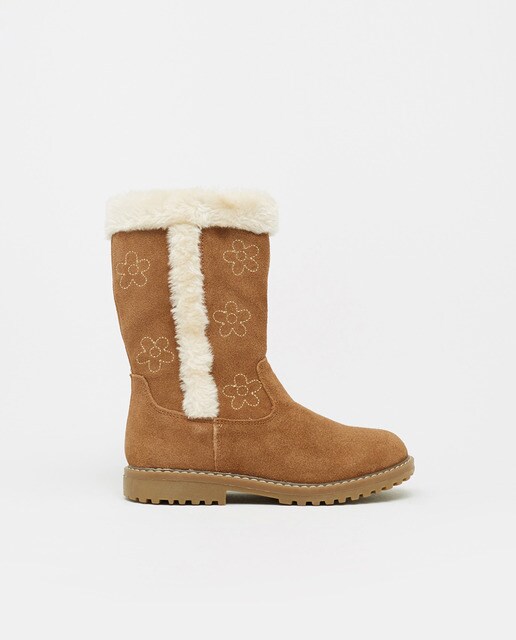 camel mid calf boots