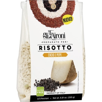 GLI AIRONI Risotto arroz con queso pecorino y pimienta negra preparado envase 250 g