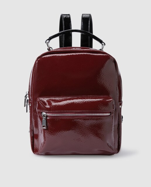 burgundy backpack women's