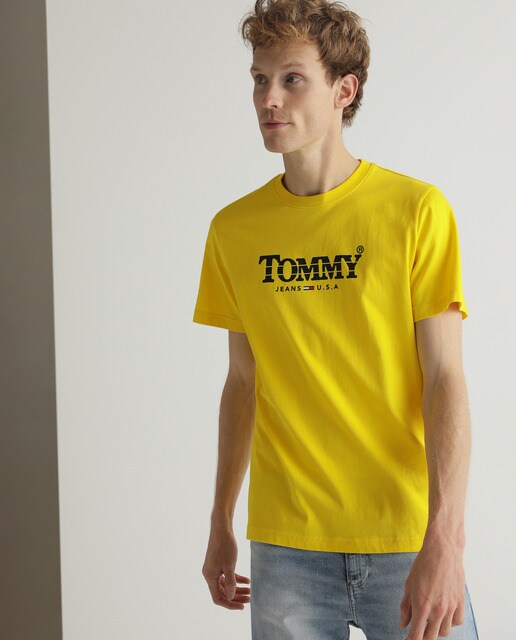 yellow tommy jeans t shirt