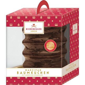 NIEDERENGGER Marzipan Biskuit Schokoladenbaumkuchen Karton 300 g