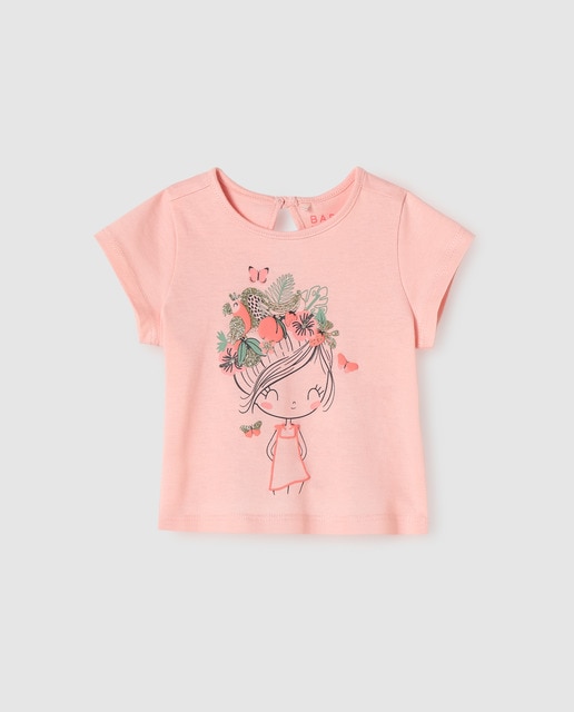 T Shirt Bebe Fille Corail Motif Fille Mode Enfant El Corte Ingles