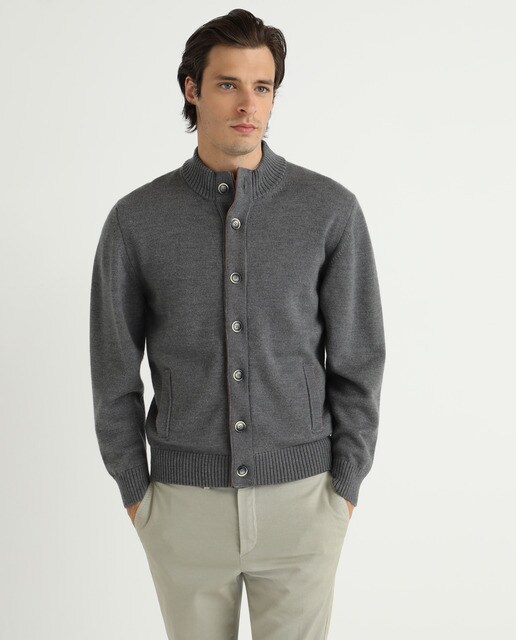 mens grey cardigan