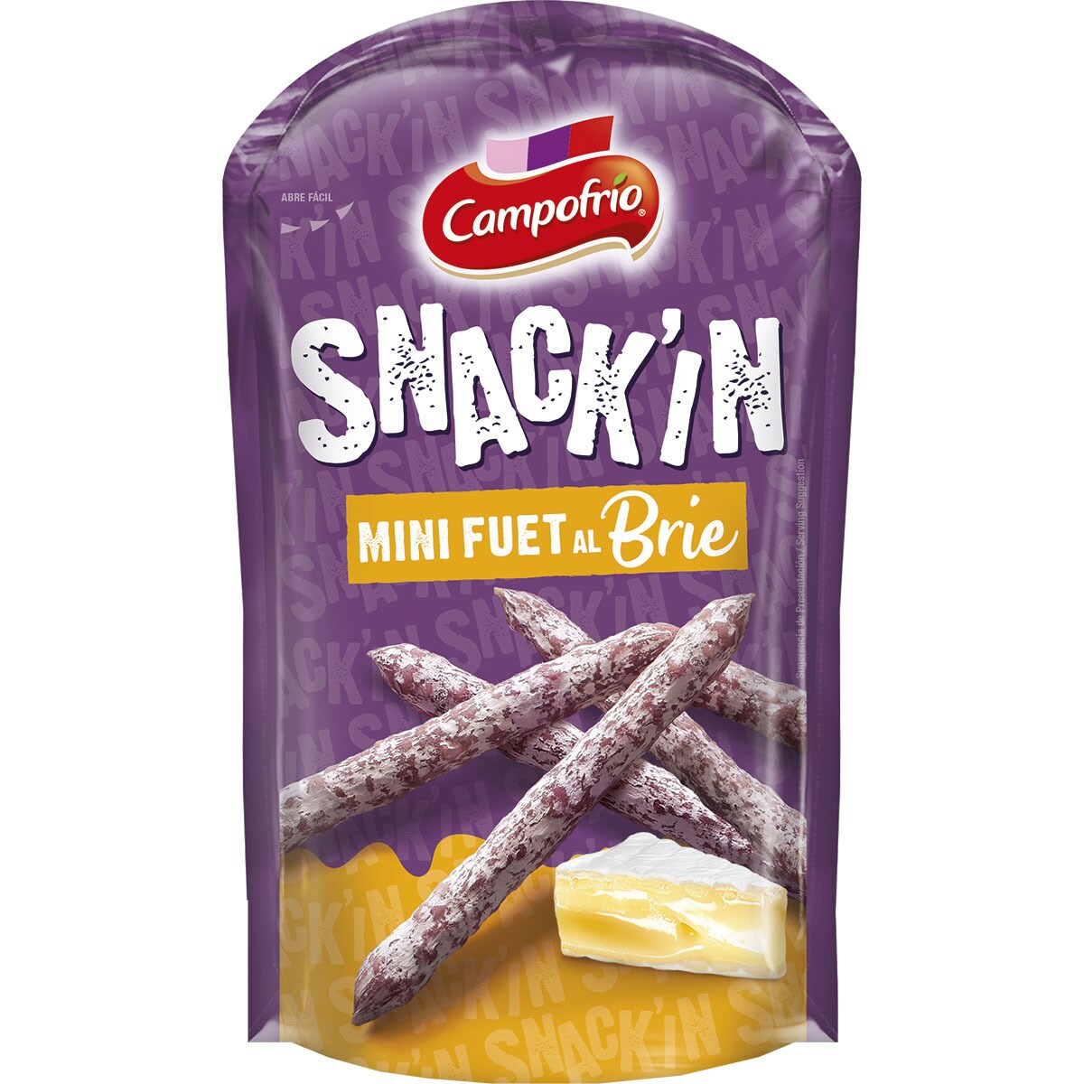 Snack'in mini sticks de fuet al brie envase 50 g · CAMPOFRIO