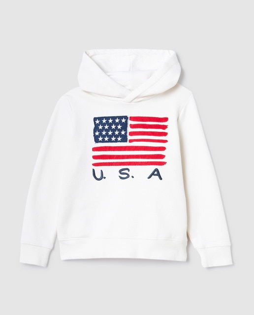 Sudadera de niño blanca bandera USA