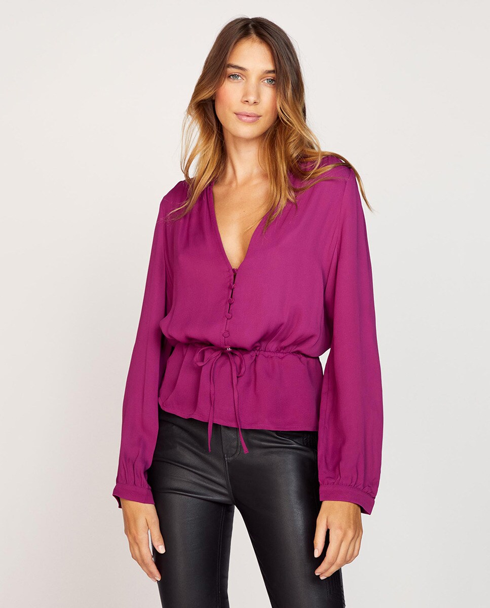 Loosefitting Vneck blouse with long sleeves · Kookai · Fashion · El