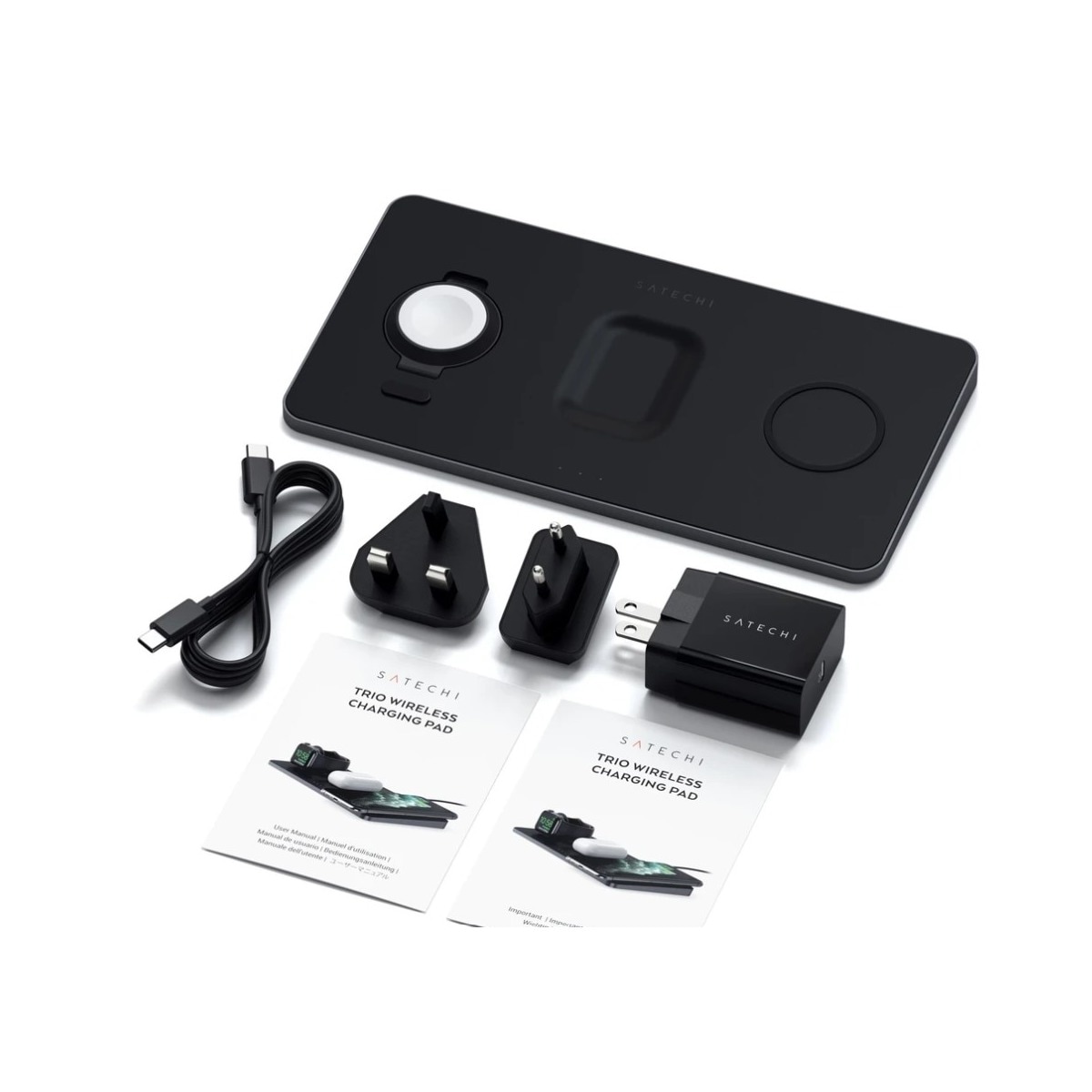 Base de Carregamento Satechi Trio Wireless Charg PAD - Preto 3