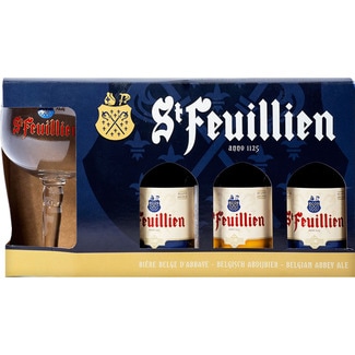 precios St Feuillien Cerveza Belga Pack 3 Variedades (Rubia, Triple Y Negra) Estuche 33 Cl + Copa en Hipercor