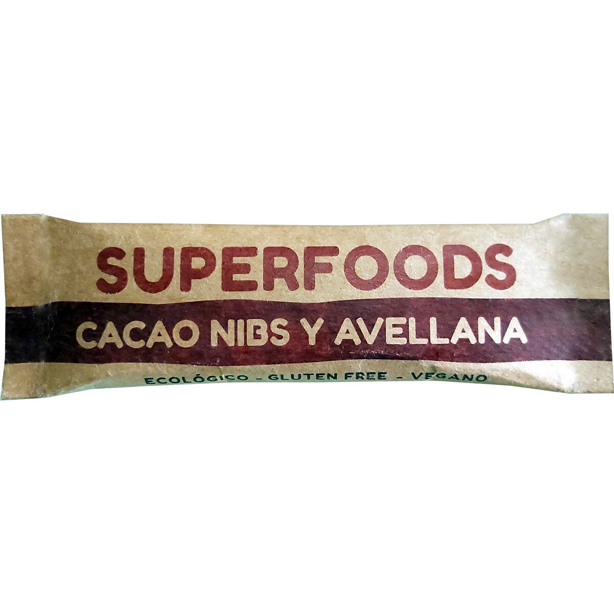 Superfoods barrita ecológica con avellanas y nibs de chocolate sin
