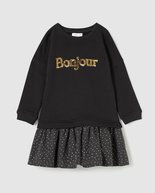 bonjour sequin shirt dress