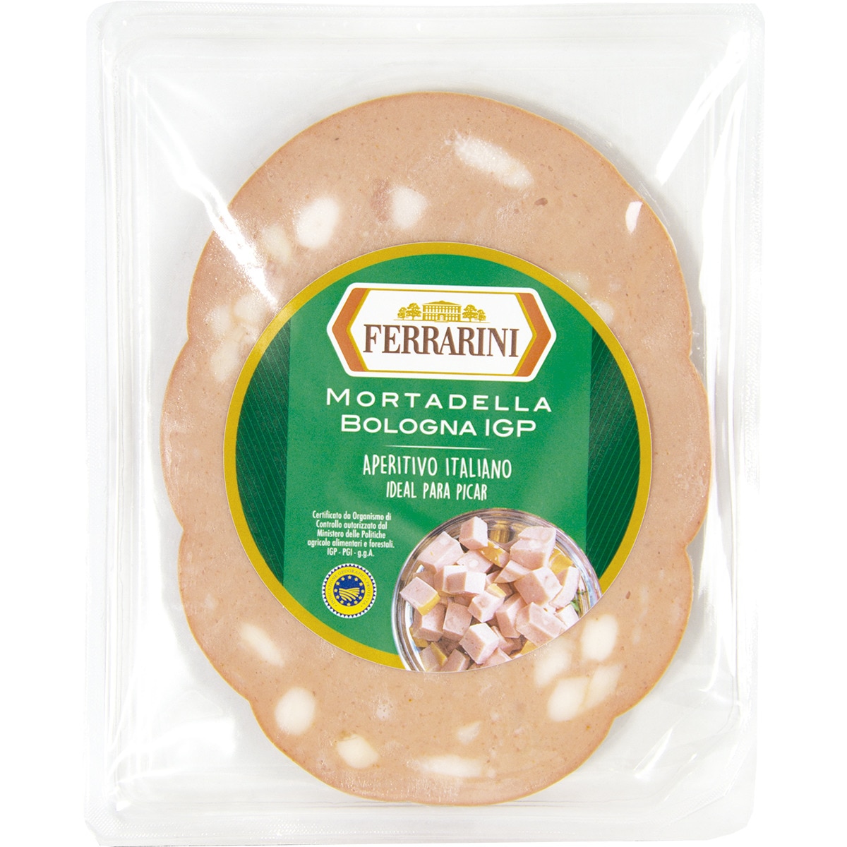 Mortadela italiana en lonchas IGP Bolonia envase 280 g sin gluten sin lactosa · FERRARINI