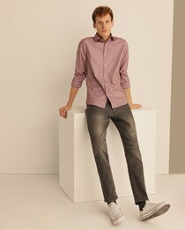 Men's Easy Iron skinny-fit maroon 