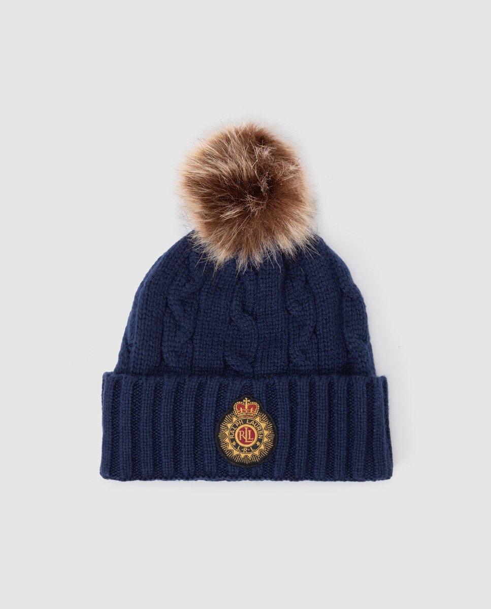 Lauren Ralph Lauren women's navy blue knit hat with faux fur pompom Â· Fashion Â· El Corte InglÃ©s