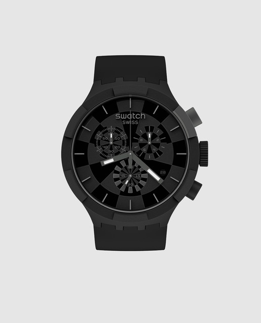 Reloj de hombre Swatch Big Bold Chrono SB02B400 de silicona negro