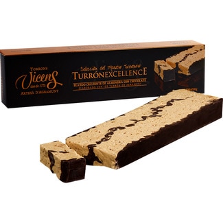VICENS TURRON EXCELLENCE turrón blando crujiente de almendra con chocolate estuche 300 g