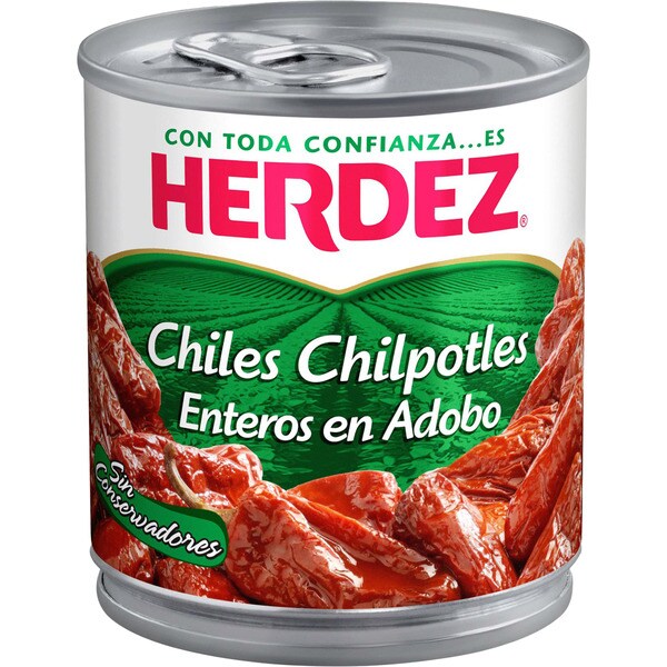 HERDEZ chiles chilpotles enteros en adobo lata 198 g