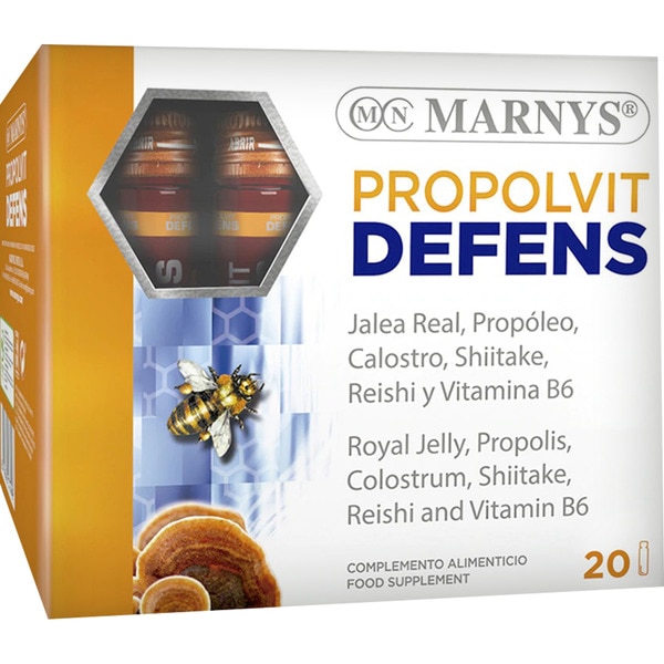 Propolvit Defens Jalea Real, Propóleo, Calostro, Shiitake, Reishi y Vitamina B6 Box 20 Einheiten 10 ml
