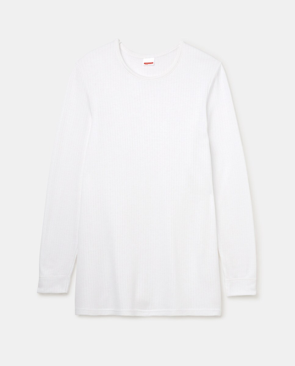 Camisola interior branca de homem com manga comprida Branco-3