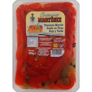 pimiento morrón asados en tiras rojos y verdes calidad extra