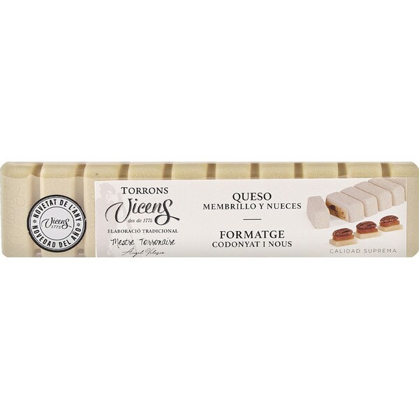 VICENS turrón de queso, membrillo y nueces Calidad Suprema estuche 300 g