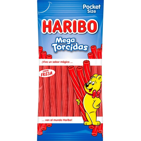 Buy Mega Twists strawberry flavour container 75 g · HARIBO